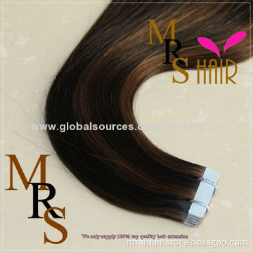 18-inch mixed color Brazilian straight tape in hair extensions